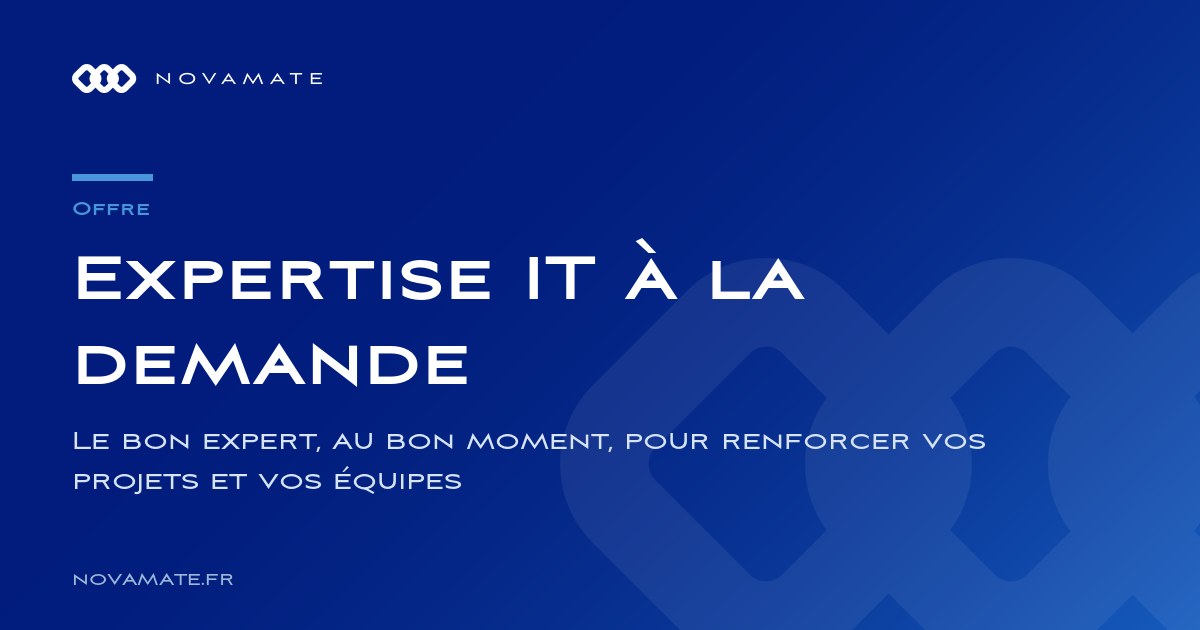Expertise IT à la demande par Novamate : le bon expert, au bon moment